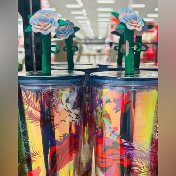 Starbucks Rose Silicone Topper Cup Iridescent Tumbler Venti New 2023 Holiday New - Picture 16 of 16